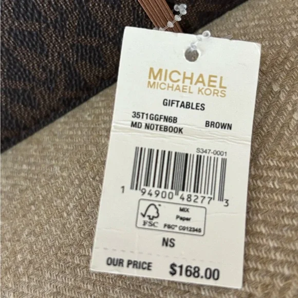 NWT Michael Kors Monogram Notebook in Brown - Picture 3 of 9